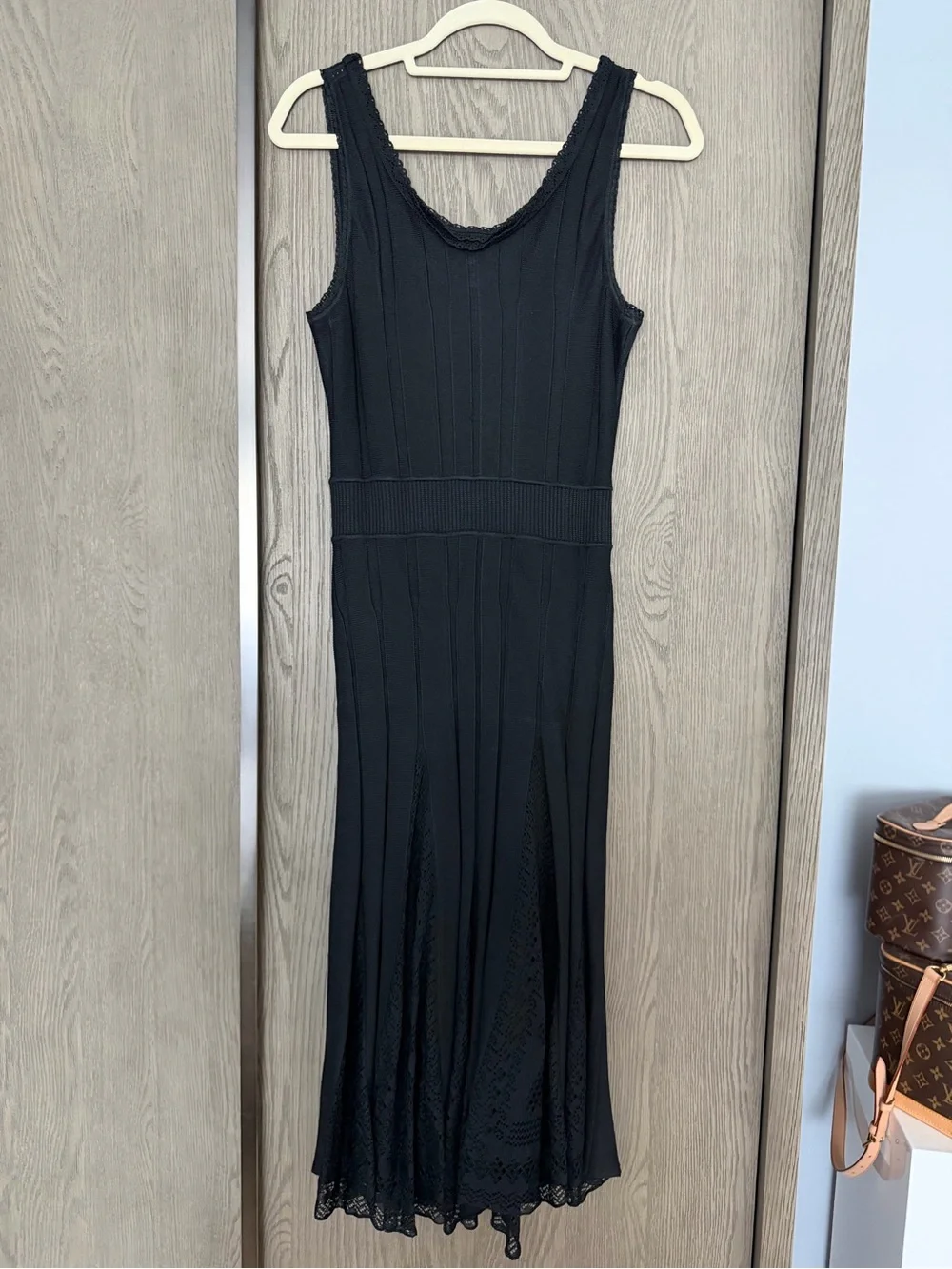 Chanel Black Knit Midi Dress